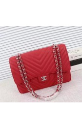 Knockoff Chanel Caviar Leather Shoulder Bag C56801 red Silver chain HV01129Bt18