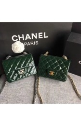 Knockoff Chanel Classic Flap Bag original Patent Leather 1115 green HV03698tp21