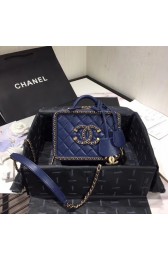 Knockoff Chanel Original Small Sheepskin cosmetic bag AS1785 NAVY BLUE HV09517JF45