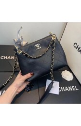 Knockoff Chanel Small Calfskin hobo bag AS1461 black HV00764Lg61