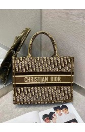 Knockoff DIOR BOOK TOTE SMALL Oblique Embroidered Velvet M1296ZW Brown HV00050NL80