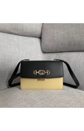 Knockoff Gucci GG Leather Shoulder Bag A576388 Black&white HV01738eF76