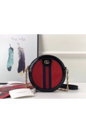 Knockoff Gucci Ophidia mini round shoulder bag 550618 red suede HV01008eF76