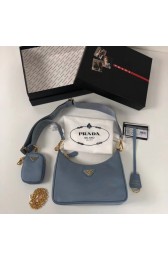 Knockoff High Quality Prada Re-Edition nylon shoulder bag 1BH204 light blue HV08565FA65