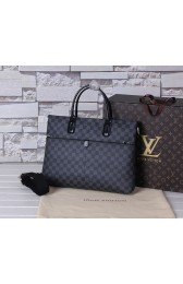 Knockoff Louis Vuitton Damier Canvas Briefcase Calfskin Leather 41565 Black HV05907ch31