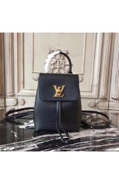 Louis Vuitton Original leather LOCKME BACKPACK MINI 54573 black HV10435RX32