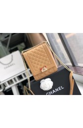 Luxury Boy chanel handbag Sheepskin & Gold-Tone Metal AS0130 Camel HV01566QT69