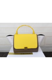 Luxury Celine trapeze bag original leather 3342 yellow&khaki&white HV04205UV86