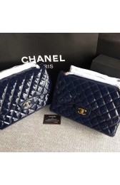 Luxury Chanel Classic Flap Bag original Patent Leather 1113 dark blue HV10463Lv15