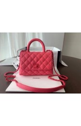 Luxury Chanel coco mini flap bag with top handle AS2215 pink HV08537bE46