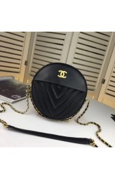 Luxury Chanel lambskin leather WOC chain bag 5698 black HV01931QT69