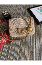 Luxury Chanel Original Small Snake skin flap bag AS1115 apricot HV00881QT69