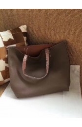 Luxury Hermes Shopping Bag Totes Clemence H036 Orange&dark grey HV03391QT69
