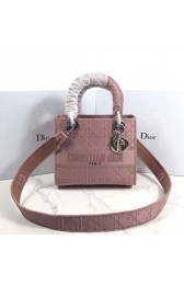 MINI LADY DIOR TOTE BAG IN EMBROIDERED CANVAS C4532 pink HV02733MB38