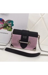 Prada Cahier calf leather bag 1BH018 pink HV03964vK93