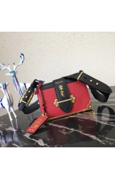 Prada Cahier Leather Shoulder Bag 1BD045-1 red HV04044sf78