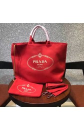 Prada fabric handbag 1BG161 red HV01644KX86