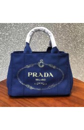 Prada Fabric Printed Tote 1BG439 blue HV01534dV68