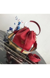 Prada Leather bucket bag 1BE018 red HV01051UF26