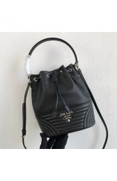 Prada Original Calfskin Leather Bucket Bag 1BH038 Black HV01303UW57