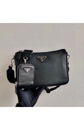Prada Saffiano leather shoulder bag 2VH113 black HV08264nB26