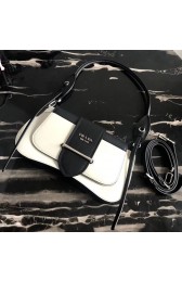 Prada Sidonie leather shoulder bag 1BD168 white HV08744KX51