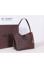 Quality Louis Vuitton Monogram Damier Ebene Canvas Caissa HOBO Bag 41555 Red HV07664Vu63