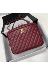 Replica AAA Chanel vanity case Calfskin & Gold-Tone Metal A57906 Burgundy HV08089of41