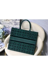 Replica Best Quality DIOR BOOK TOTE green Cannage Embroidered Velvet M1286Z HV08150Rf83