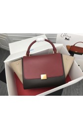 Replica Celine Trapeze Bag Original Leather 3342 Red black cream HV08327ui32