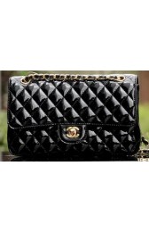 Replica Chanel 2.55 Series Flap Bag Black Patent Leather A1112 Gold HV04710KG80