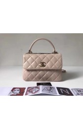 Replica Chanel Classic Top Handle Bag 2371 cream sheepskin gold chain HV10280Kg43