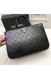 Replica Chanel Flap Tote Bag Original Calfskin Leather 2370 black HV09797Vi77