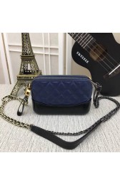 Replica Chanel Gabrielle Original Calf leather Shoulder Bag B93844 blue&black HV02598ls37