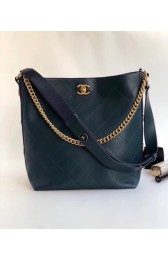 Replica Chanel Hobo Handbag Calfskin Grosgrain & Gold Tone Metal A57576 blue HV00470ec82