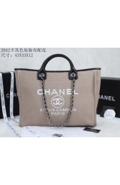 Replica Chanel Medium Canvas Tote Shopping Bag 2042 Light apricot HV01328ED66