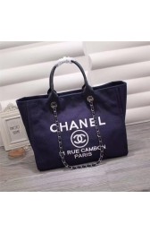 Replica Chanel Medium Canvas Tote Shopping Bag 8046 dark blue HV11460Ac56