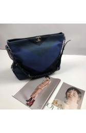 Replica Chanel Medium Canvas Tote Shopping Bag 95105 blue&black HV00105Kg43