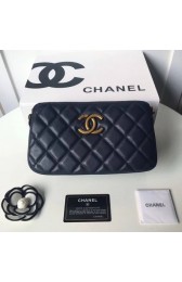 Replica Chanel Mini Shoulder Bag Original sheepskin leather 66270 dark blue HV03259SV68