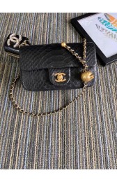Replica Chanel Original Small Snake skin flap bag AS1116 black HV00145Ac56