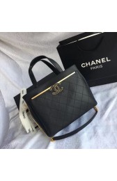 Replica Chanel Small Shopping Bag Grained Calfskin & Gold-Tone Metal A57563 black HV10497zR45