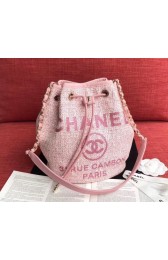 Replica CHANEL Tweed Calfskin drawstring bag & Gold-Tone Metal AS0455 pink HV11759DY71