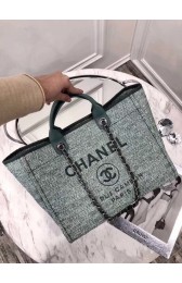 Replica Cheap Chanel Original Canvas Leather Tote Shopping Bag 92298 green HV07370QC68