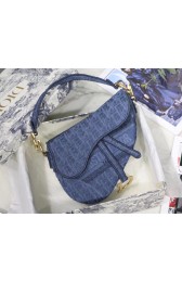 Replica Cheap Dior SADDLE DENIM CANVAS BAG M928 blue HV01281Mq48