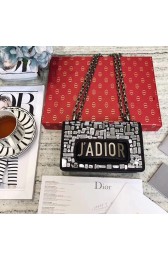 Replica Dior Mini Jadior flap bag calfskin embroidered with a mosaic of mirrors M9002C black HV08297EO56