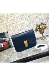 Replica Fashion Celine Classic Box Small Flap Bag Calf leather 5698 dark blue HV06500yI43