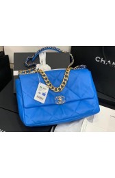 Replica Fashion chanel 19 large flap bag AS1161 Electric blue HV10492HM85