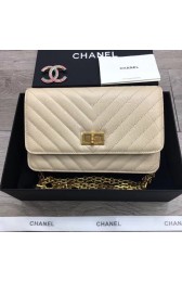 Replica Fashion Chanel 2.55 Wallet on Chain A70328 creamy-white HV05770yI43