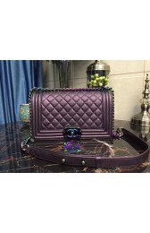 Replica Fashion Chanel LE BOY Original Sheepskin Leather Shoulder Bag B67086 purple HV08302HM85