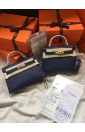 Replica Fashion Hermes Kelly 19cm Shoulder Bags Epsom Leather KL19 Royal Blue HV09397HM85
